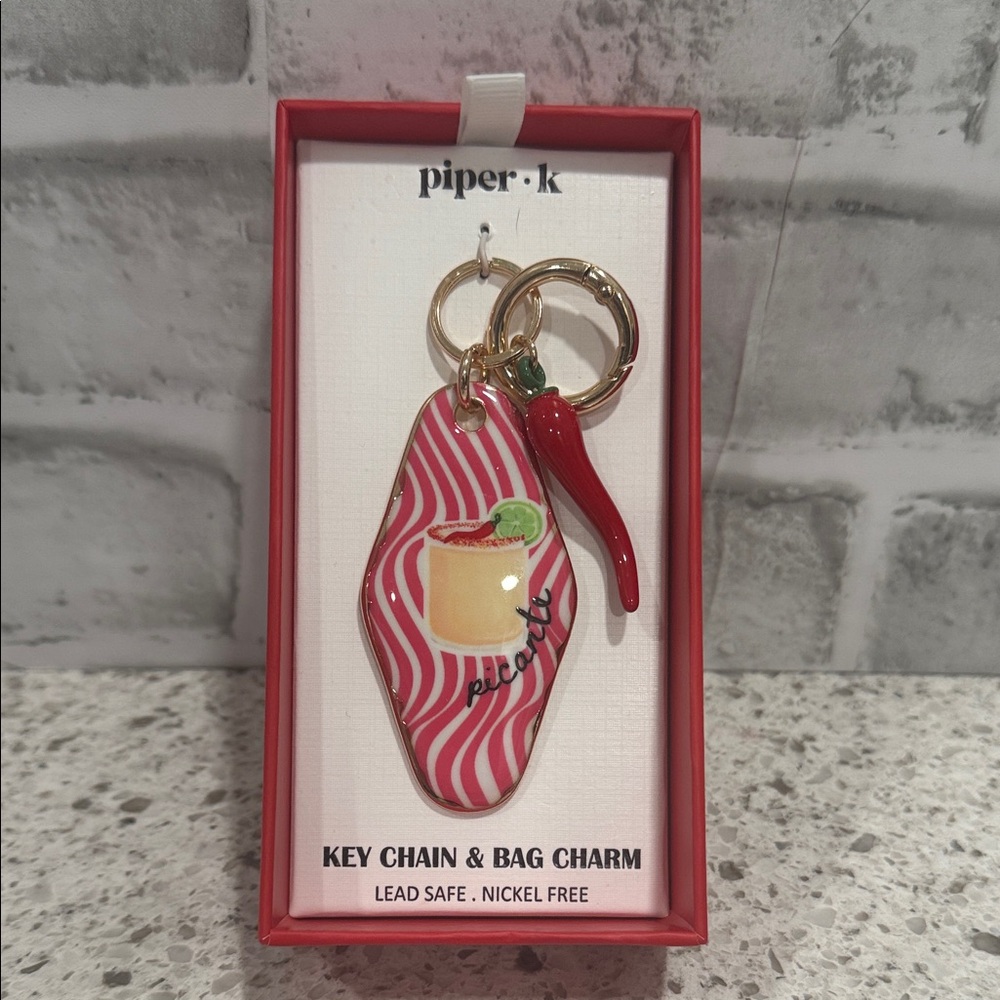 Piper K “Picante” Red and Gold Key Chain & Bag Charm